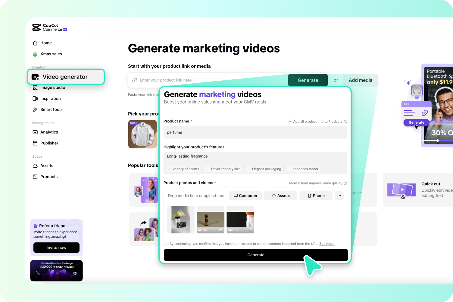 Get started with the video generator tool